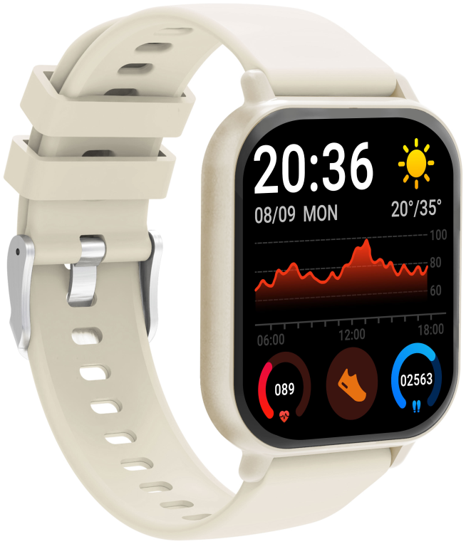 Denver SWC-176BE Relojes inteligentes y deportivos 4,6 cm (1.81") TFT Digital Pantalla táctil Beige