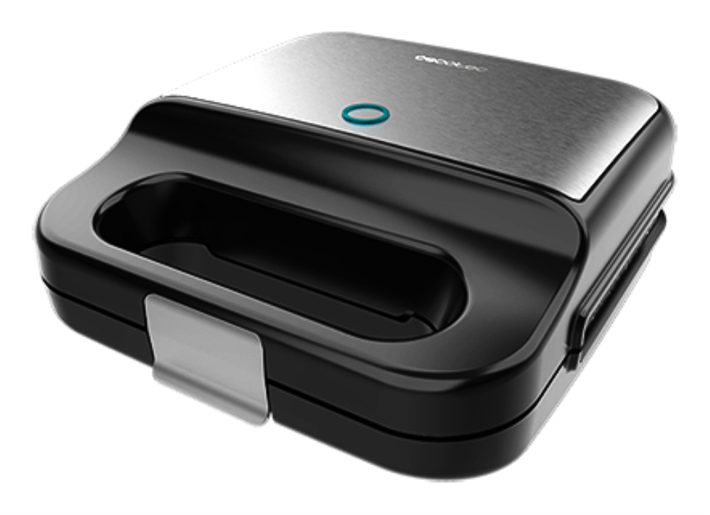 Cecotec Rock´nToast 4in1 Sandwichera 4 Placas intercambiables con Revestimiento de Piedra 1000W Inox