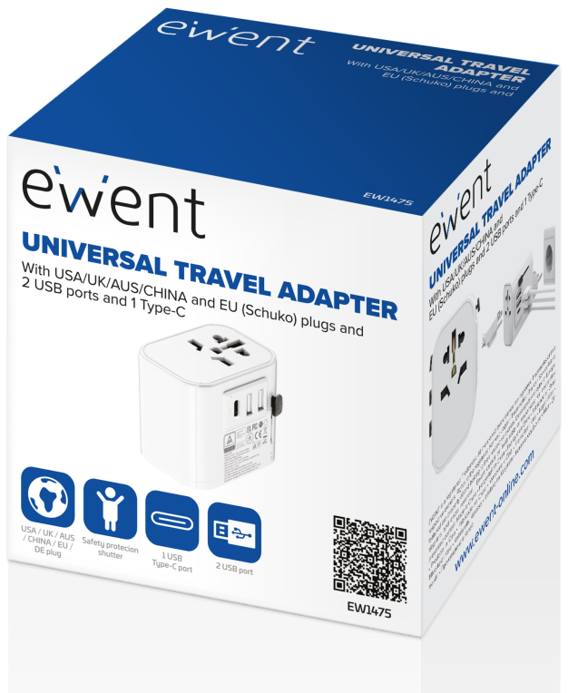 Ewent EW1475 cargador de dispositivo móvil Blanco