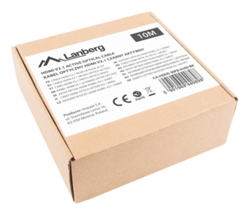 Lanberg CA-HDMI-30FB-0100-BK cable HDMI 10 m HDMI tipo A (Estándar) Negro