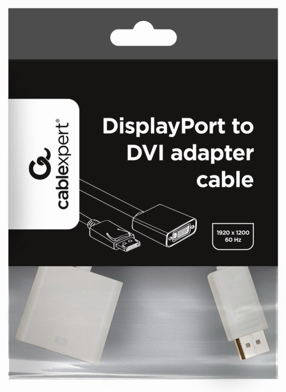 Gembird A-DPM-DVIF-002-W adaptador de cable de vídeo 0,1 m DisplayPort DVI Blanco