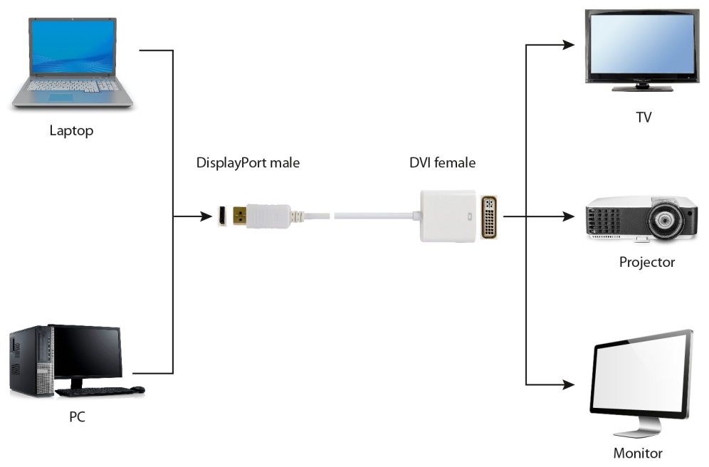 Gembird A-DPM-DVIF-002-W adaptador de cable de vídeo 0,1 m DisplayPort DVI Blanco