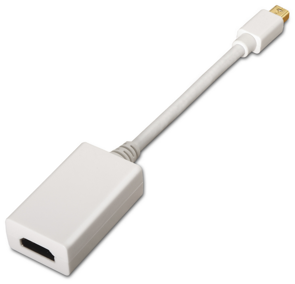 AISENS A125-0138 adaptador de cable de vídeo 0,15 m Mini DisplayPort HDMI Blanco