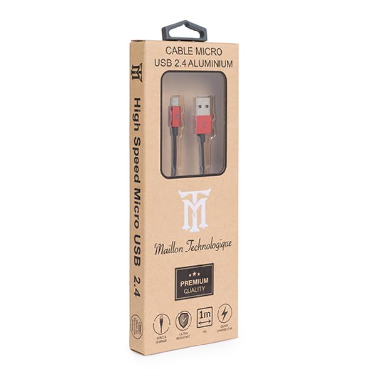 Maillon Technologique Premium MTPMUR241 cable USB 1 m USB 2.0 USB A Micro-USB B Rojo
