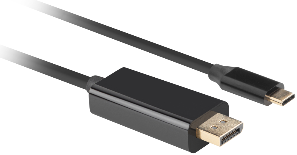 Lanberg CA-CMDP-10CU-0005-BK adaptador de cable de vídeo 0,5 m USB Tipo C DisplayPort Negro