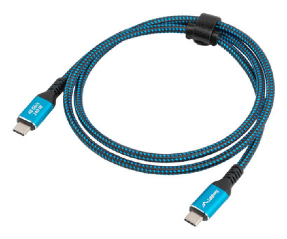 Lanberg CA-CMCM-45CU-0010-BK cable USB USB 3.2 Gen 2 (3.1 Gen 2) 1 m USB C Negro, Azul