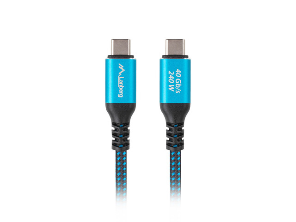 Lanberg CA-CMCM-45CU-0020-BK cable USB USB 3.2 Gen 2 (3.1 Gen 2) 2 m USB C Negro, Azul