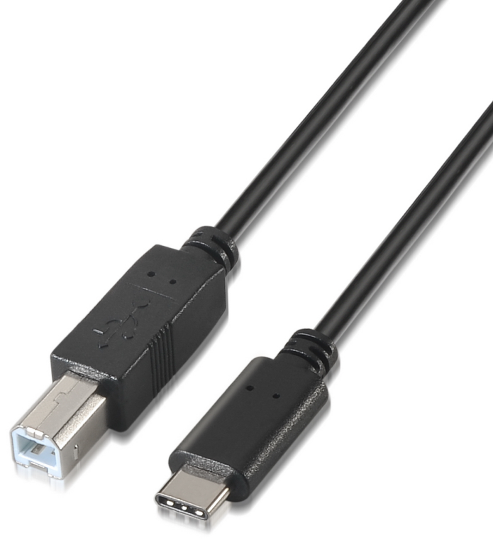 AISENS A107-0053 cable USB USB 2.0 1 m USB C USB B Negro