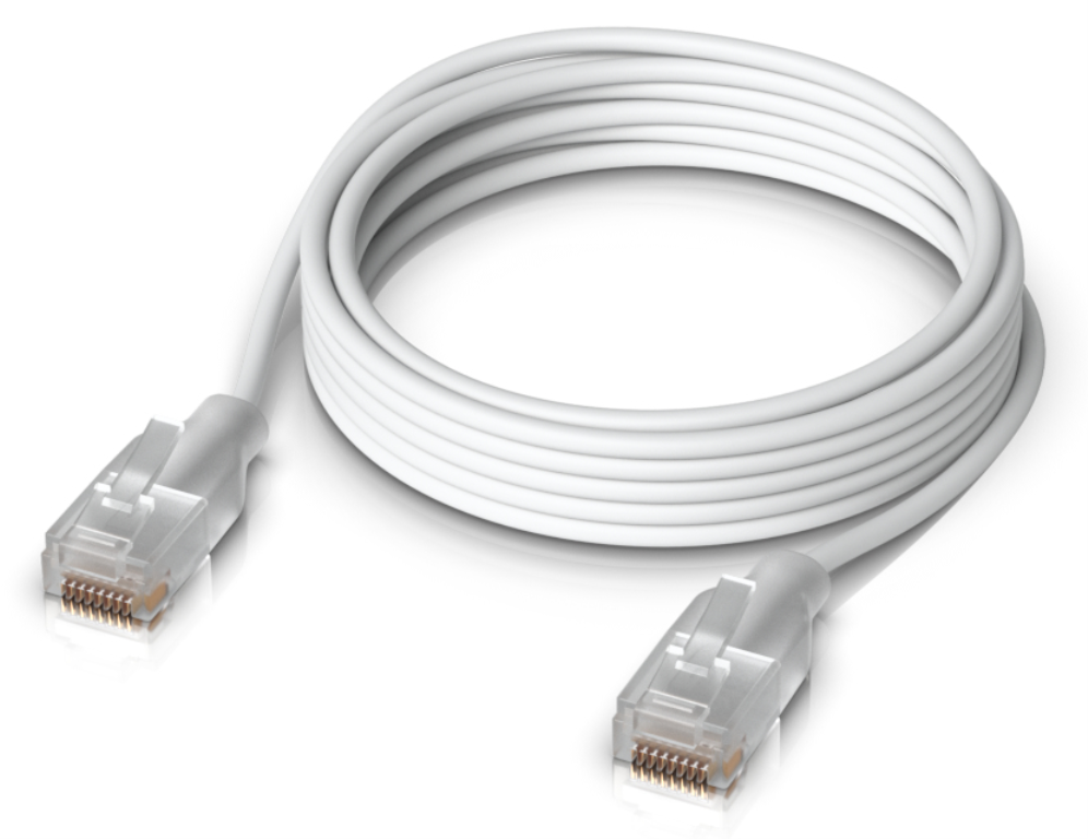 Ubiquiti UACC-Cable-Patch-EL-2M-W cable de red Translúcido, Blanco Cat6 Alrededor