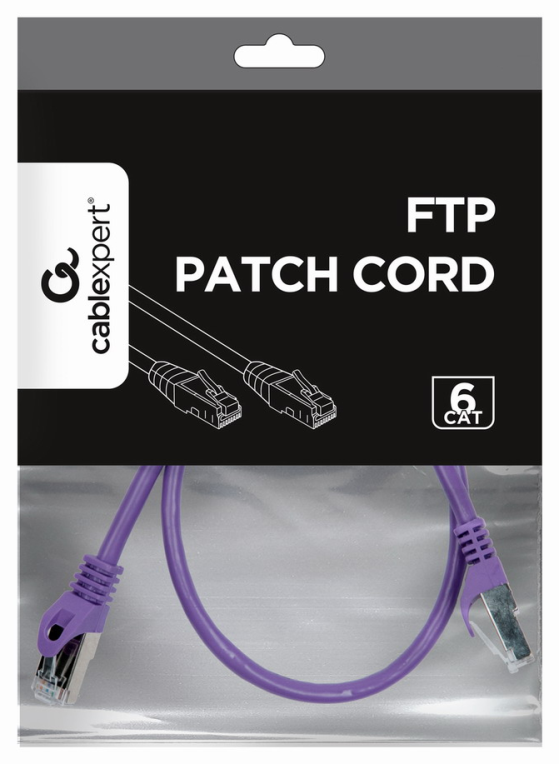 Gembird RJ45/RJ45 Cat6 0.5m cable de red Púrpura 0,5 m F/UTP (FTP)