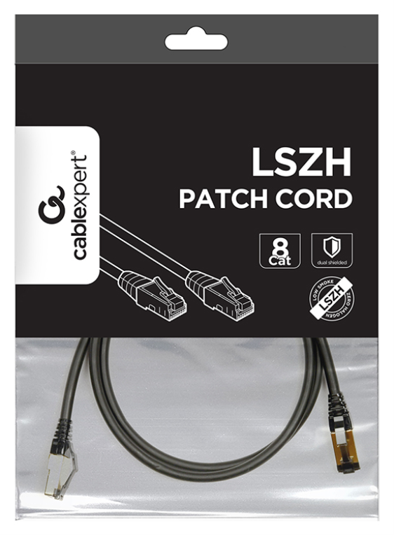 Gembird PP8-LSZHCU-BK-1M cable de red Negro Cat8 S/FTP (S-STP)