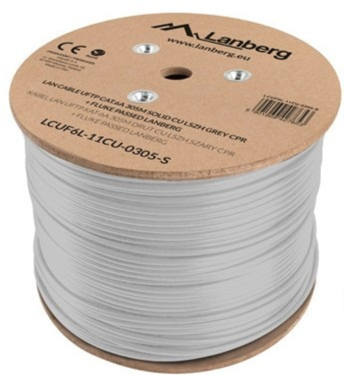 Lanberg LCUF6L-11CU-0305-S cable de red Gris 305 m Cat6a U/FTP (STP)