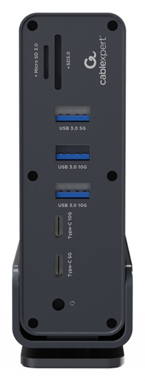 Gembird A-CF-COMBO15-01 hub de interfaz USB Tipo C 10000 Mbit/s Gris