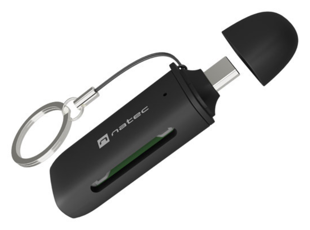 NATEC SCARAB C lector de tarjeta USB 3.2 Gen 1 (3.1 Gen 1) Type-C Negro