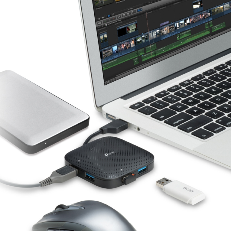 TP-Link UH400 V3 hub de interfaz USB 3.2 Gen 1 (3.1 Gen 1) Type-A 5000 Mbit/s Negro
