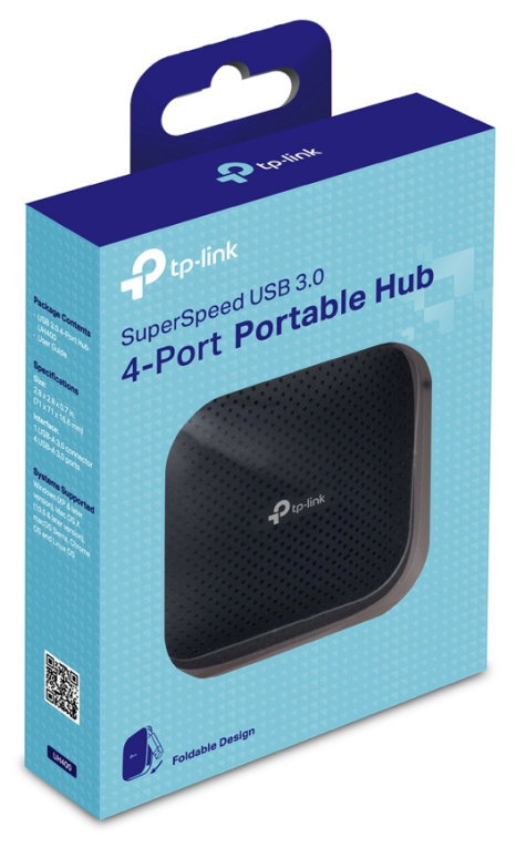 TP-Link UH400 V3 hub de interfaz USB 3.2 Gen 1 (3.1 Gen 1) Type-A 5000 Mbit/s Negro