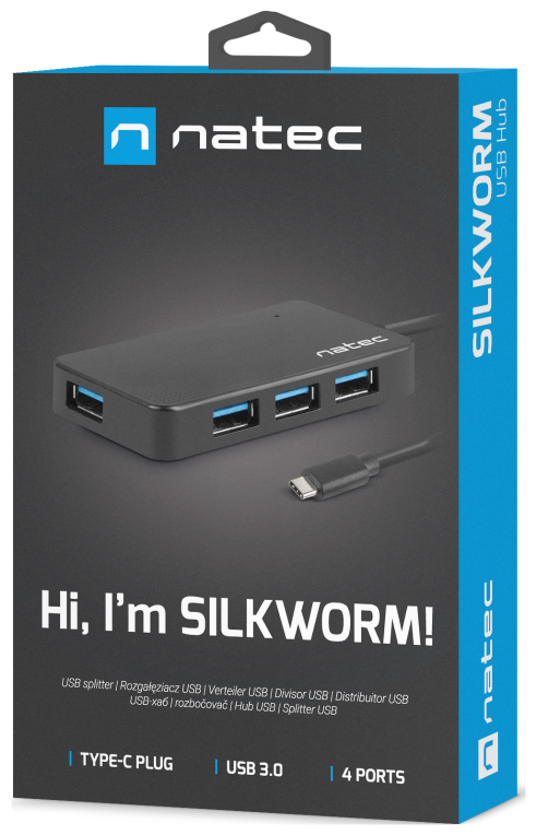 NATEC Silkworm USB 2.0 Type-C 5000 Mbit/s Negro