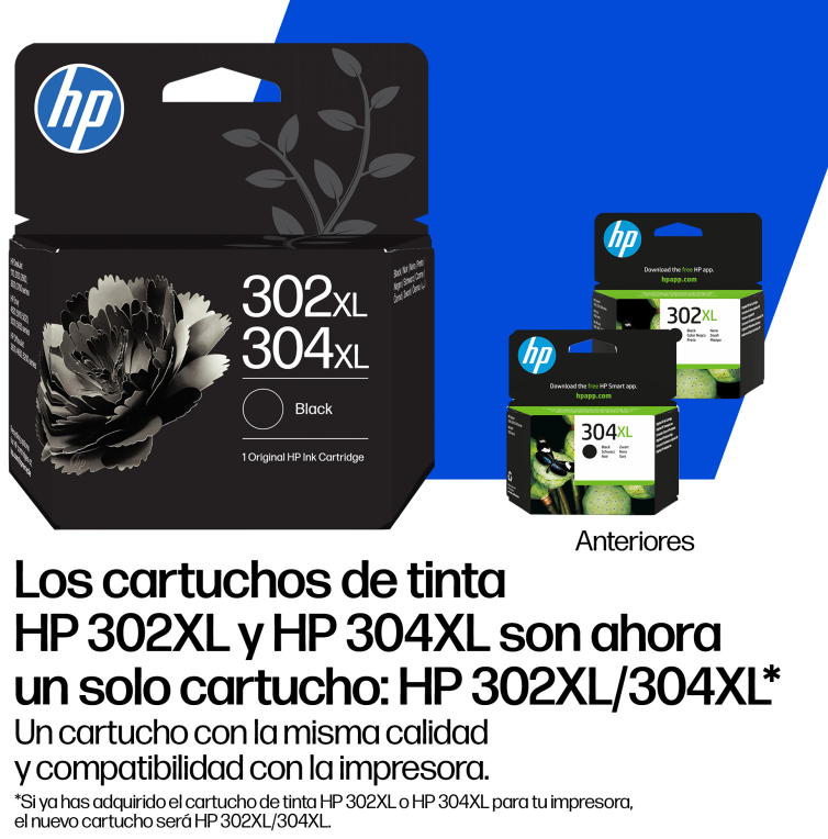 HP Cartucho de Tinta Original 302XL/304XL negro