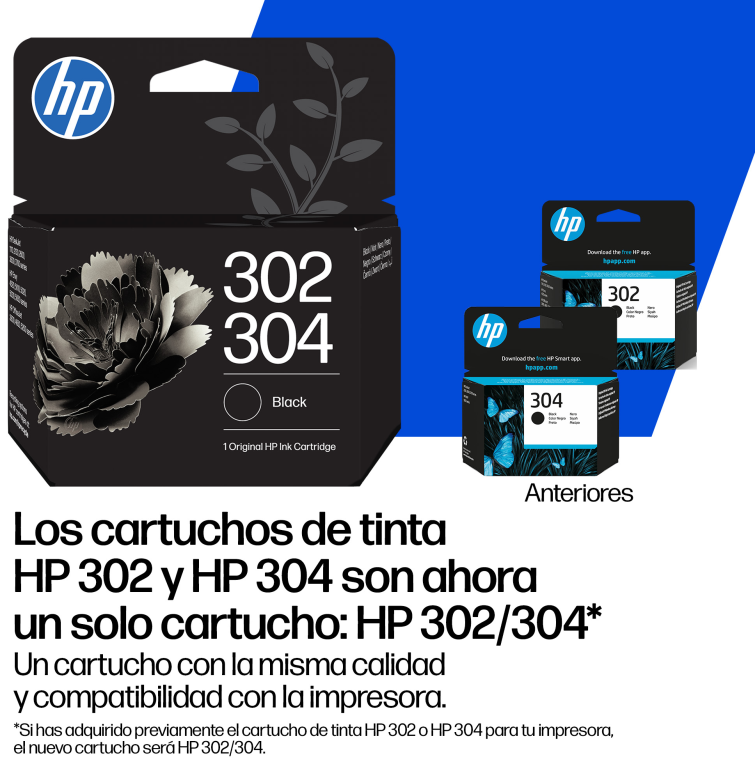 HP Cartucho de Tinta Original 302XL/304XL negro