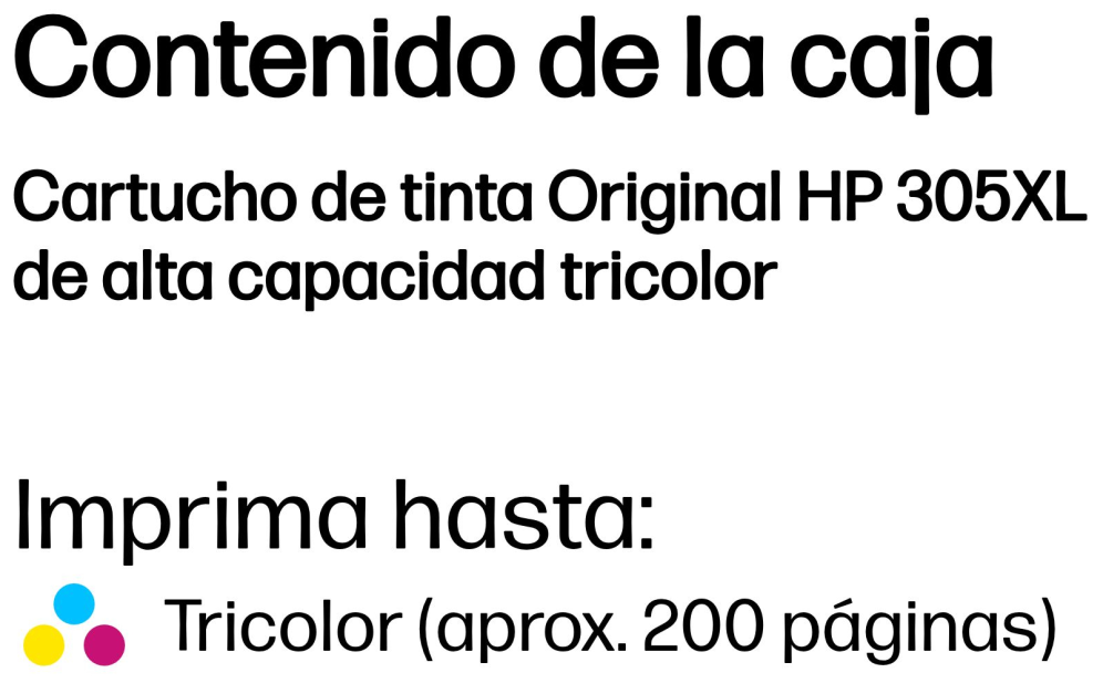 HP Cartucho de tinta Original 305XL de alta capacidad tricolor