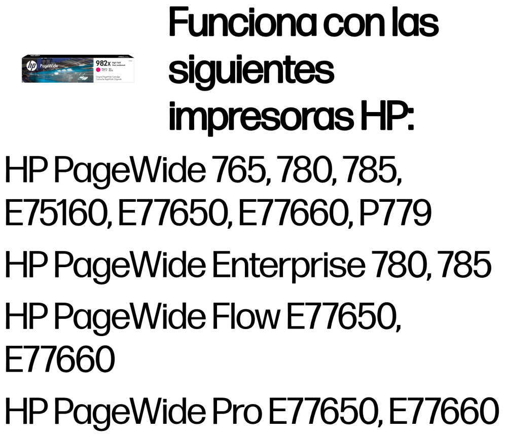 HP Cartucho PageWide 982X Original de alta capacidad magenta
