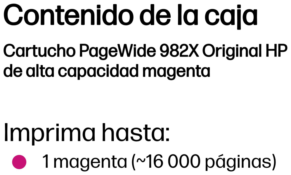 HP Cartucho PageWide 982X Original de alta capacidad magenta