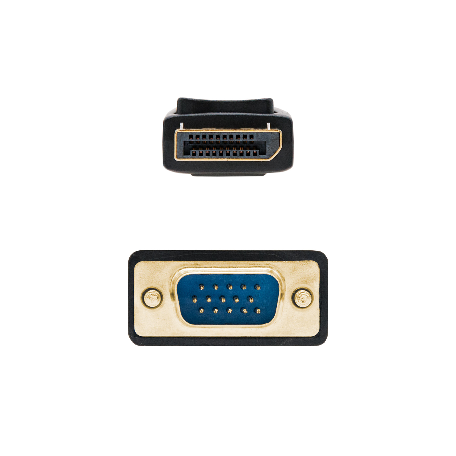 CABLE CONVERSOR DISPLAYPORT A VGA NANOCABLE 1M/ MACHO-MACHO/ NEGRO