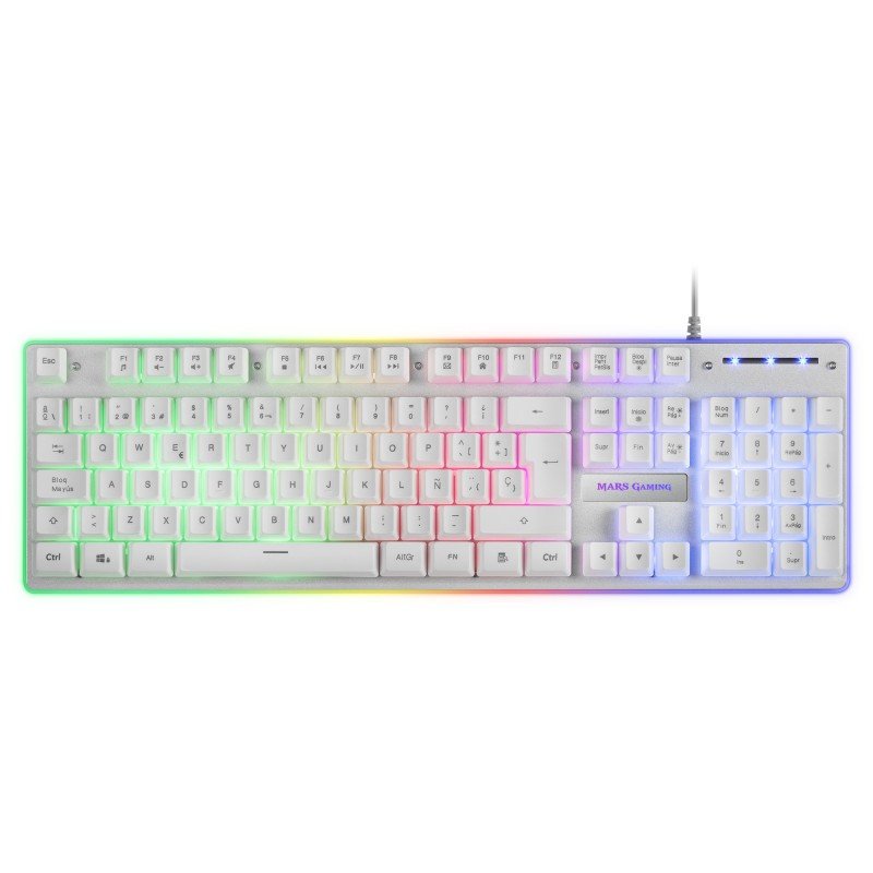 KIT TECLADO + RATON MARS GAMING MCPX RGB BLANCO + ALFOMBRILLA
