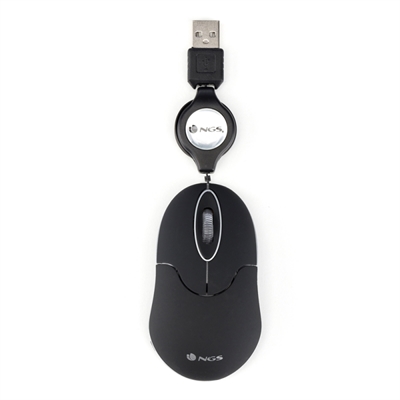 RATON CON CABLE NGS SIN BLACK / 100DPI / 2 BOTONES / USB