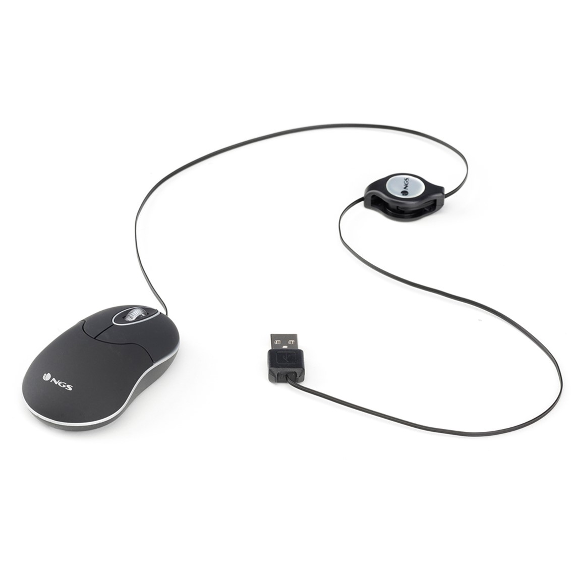 RATON CON CABLE NGS SIN BLACK / 100DPI / 2 BOTONES / USB