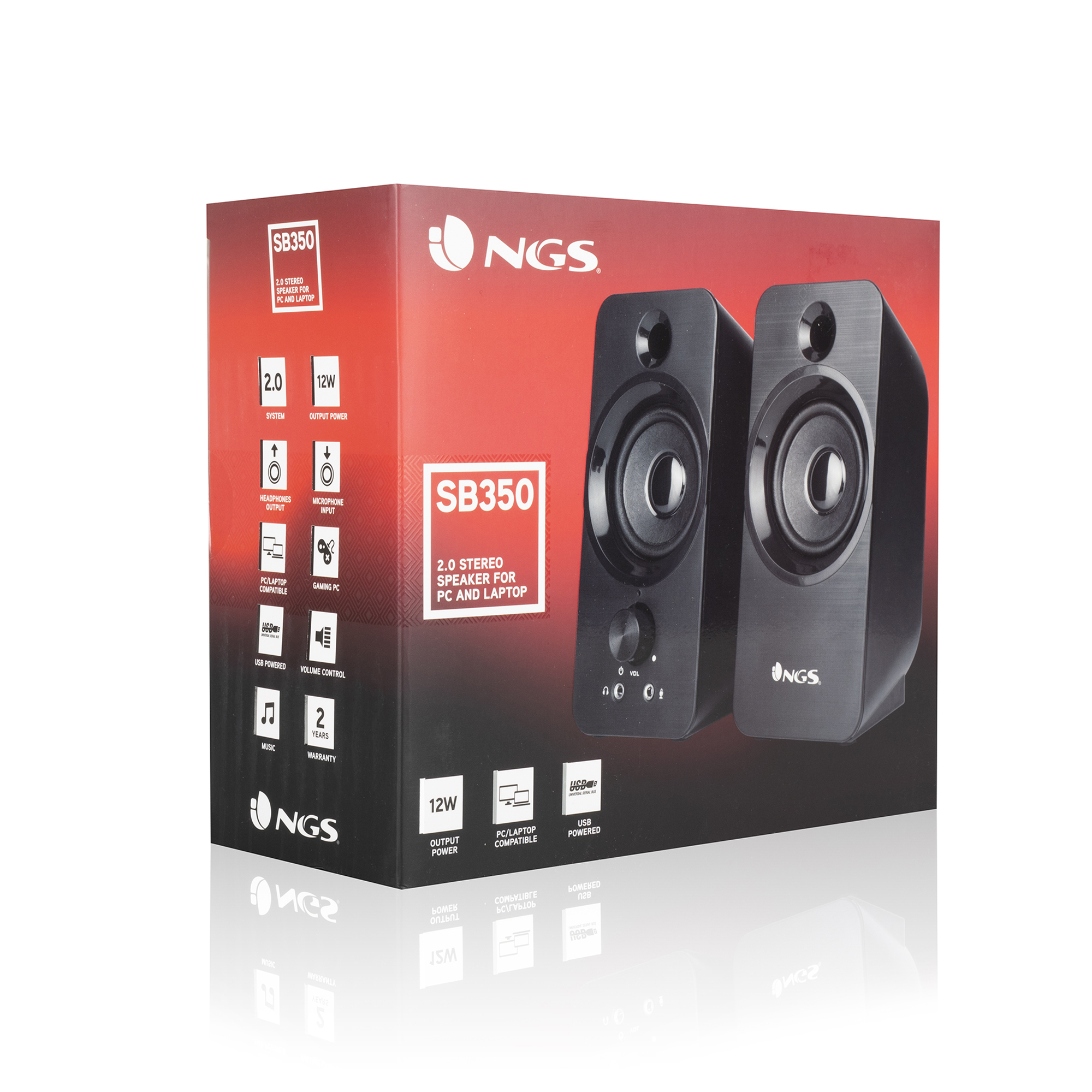 ALTAVOZ PARA PC NGS SB 350/ 12W/ USB/ JACK 3.5MM