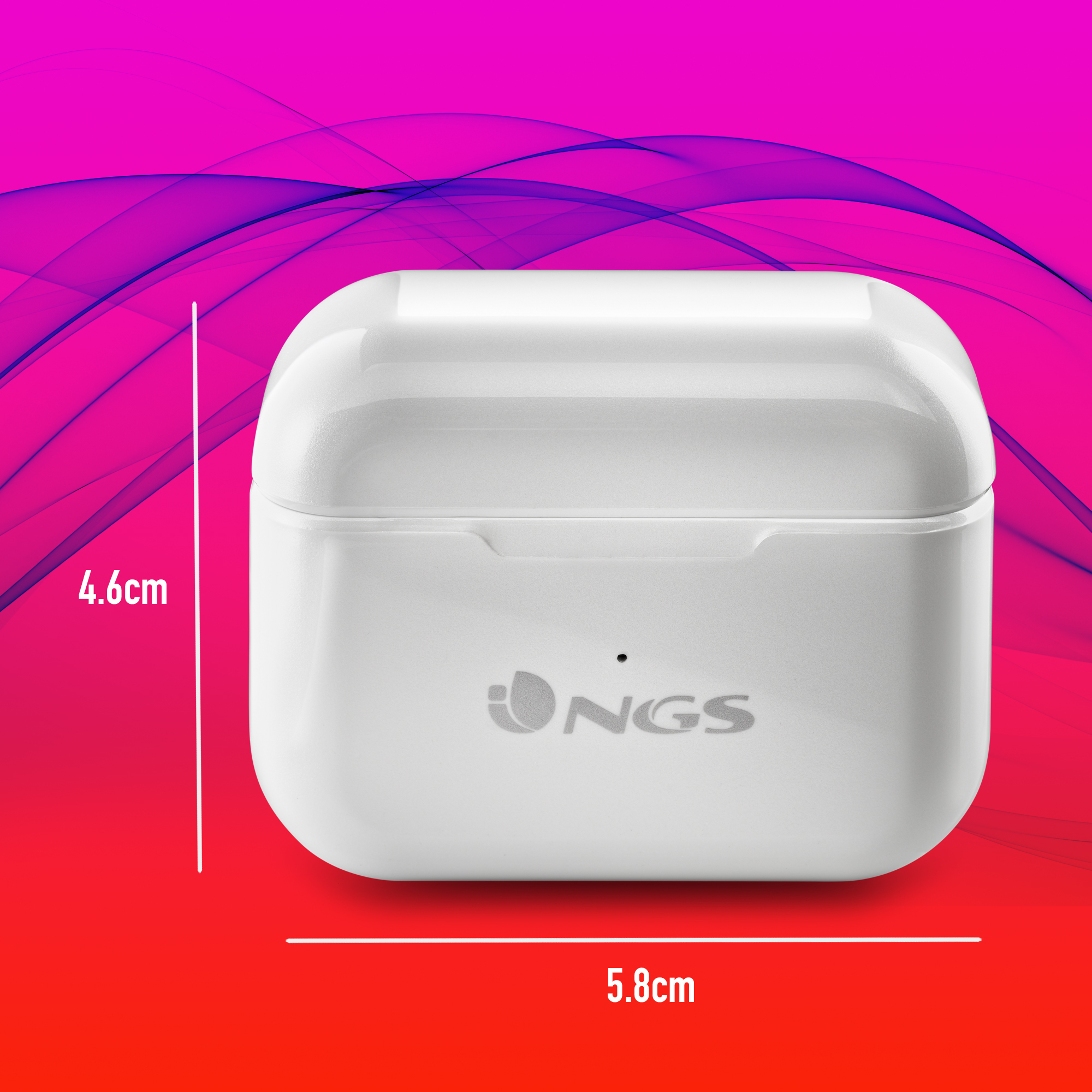 AURICULARES INALAMBRICOS NGS ARTICA BLOOM WHITE BLUETOOTH 5.1 + ESTUCHE DE CARGA / BLANCO