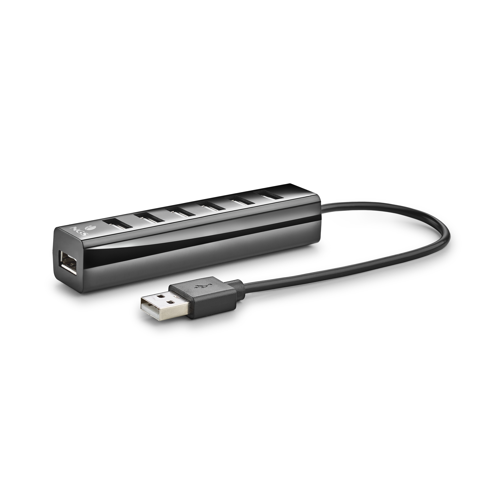 HUB 7 PUERTOS USB 2.0 NGS TINY NEGRO PLUG PLAY/ 480MBPS