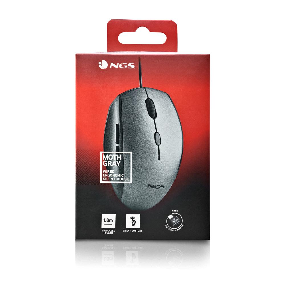 RATON NGS WIRED ERGO SILENT MOUSE GRIS