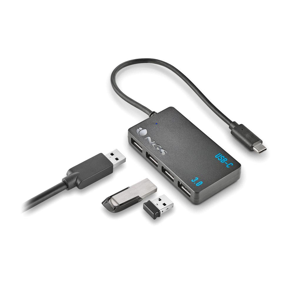HUB 4 PUERTOS USB 3.2 GEN 1 NGS NEGRO / 5GBPS