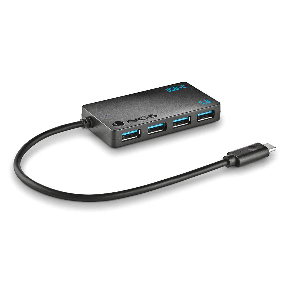 HUB 4 PUERTOS USB 3.2 GEN 1 NGS NEGRO / 5GBPS