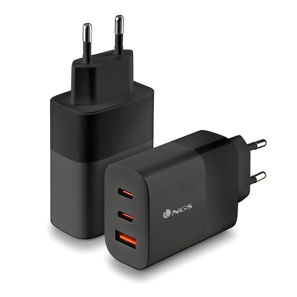 CARGADOR DE PARED NGS BUD 65W 2X USB TIPO C/ 1X USB TIPO A
