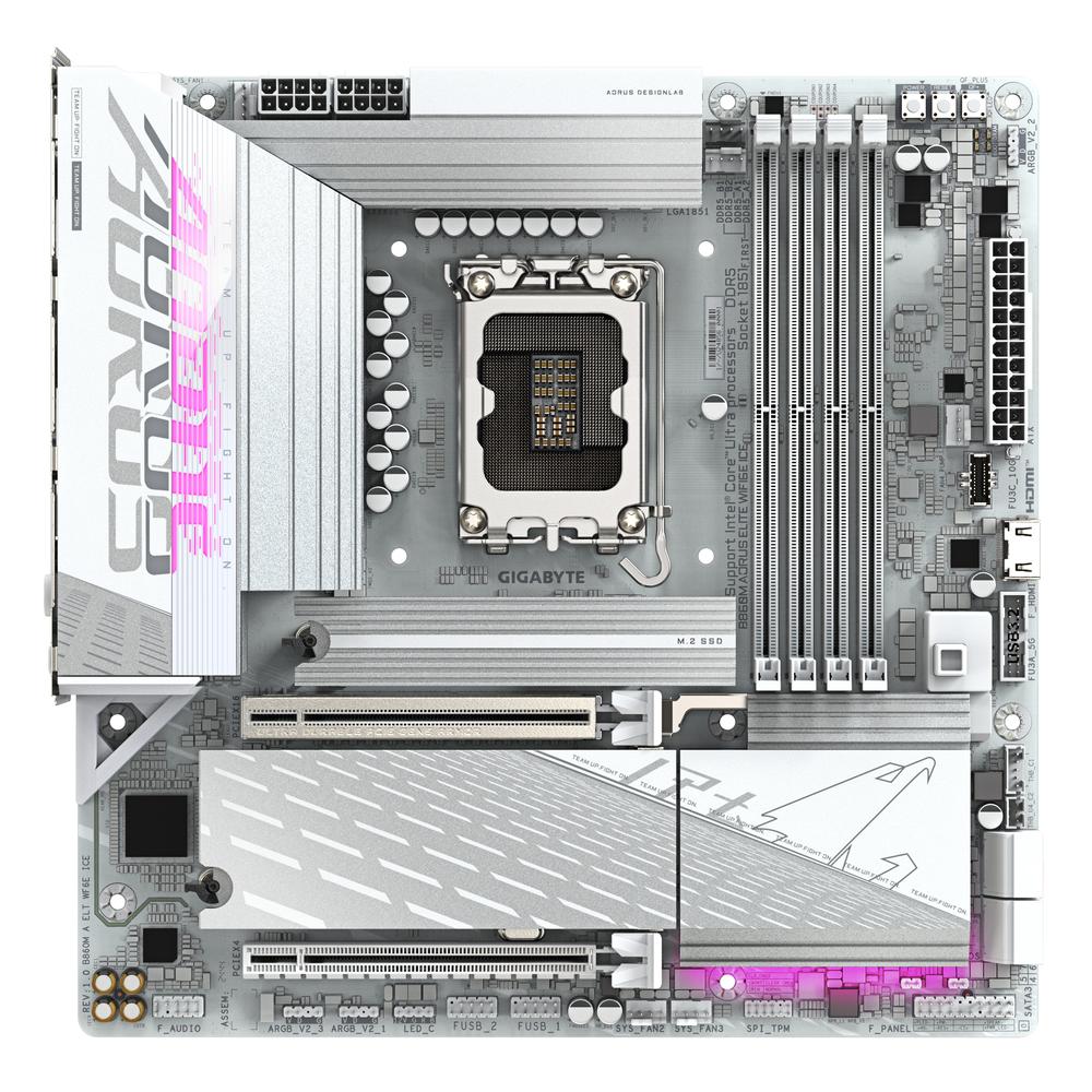 PLACA BASE GIGABYTE B860M AORUS ELITE WIFI6E ICE MATX/ 4X DDR5 LGA1851