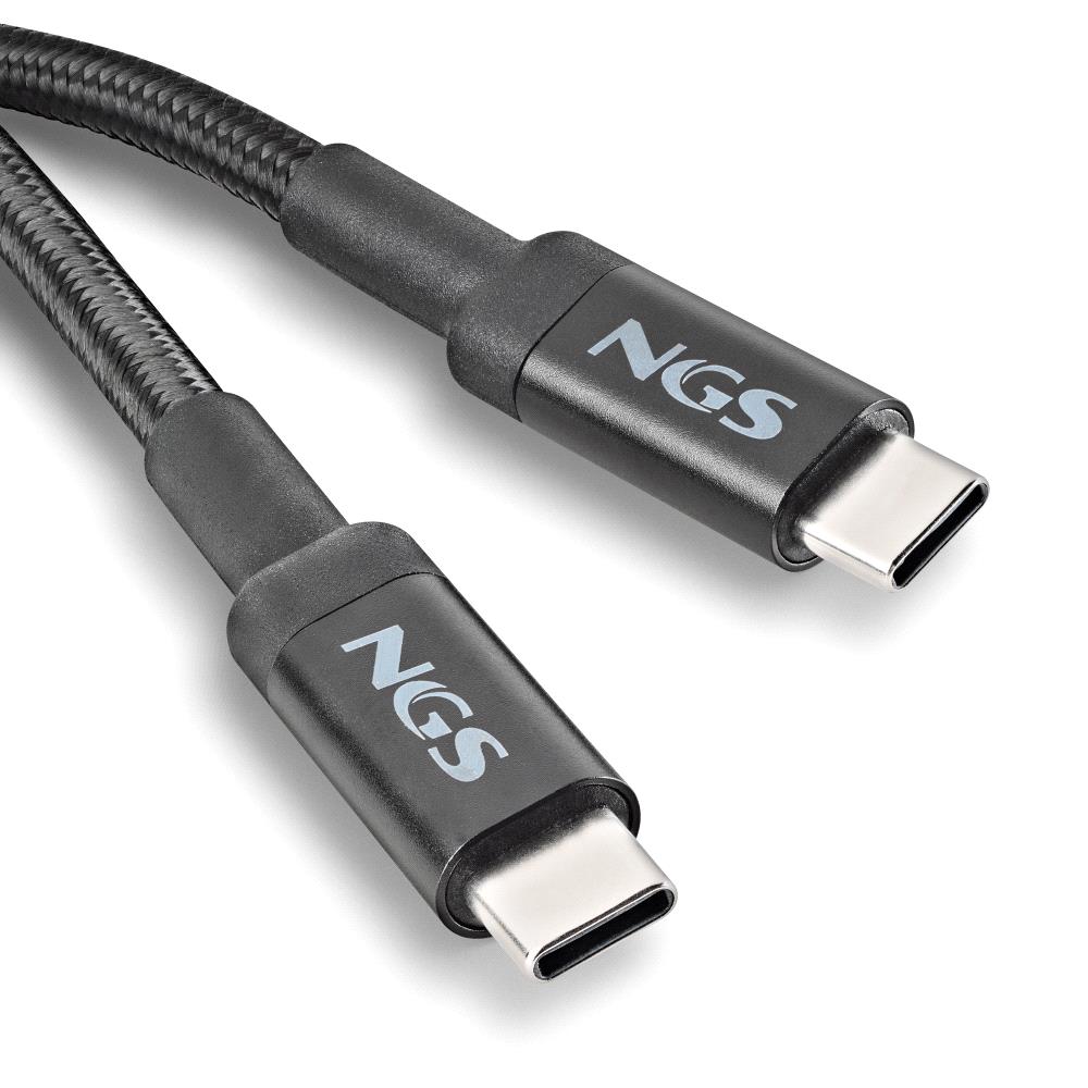 CABLE USB TIPO C NGS KNOT 65W-2 2M/ MACHO-MACHO/ NEGRO