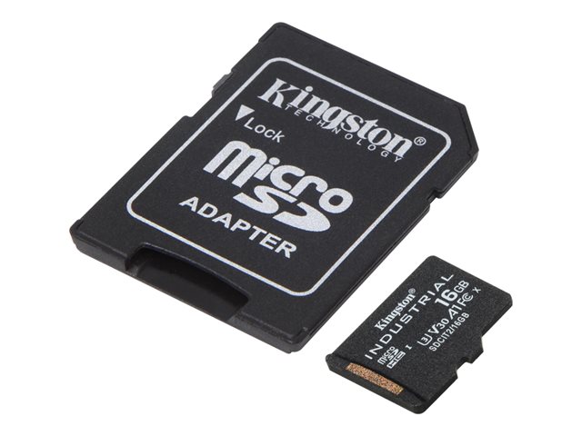 TARJETA MEMORIA MICRO SDHC 16GB KINGSTON INDUSTRIAL UHS-I U3 CL10 + ADAPTADOR