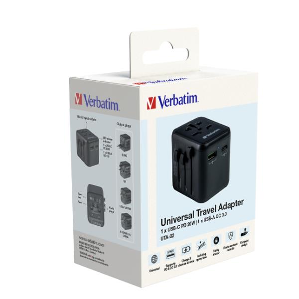 CARGADOR UNIVERSAL VERBATIM UTA-02 20W