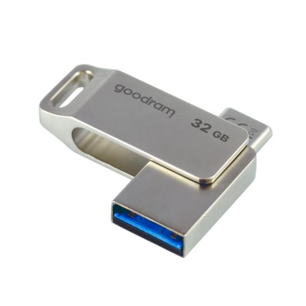 MEMORIA USB 3.2 / USB TIPO C GOODRAM 32B ODA3 PLATA