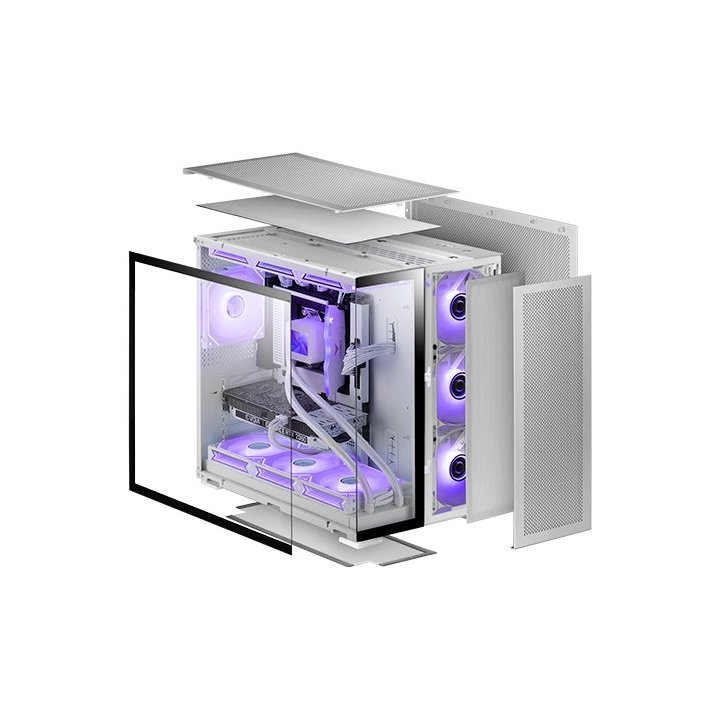 CAJA ORDENADOR MARS GAMING MCNOVA2 E-ATX ARGB CRISTAL TEMPLADO BLANCO