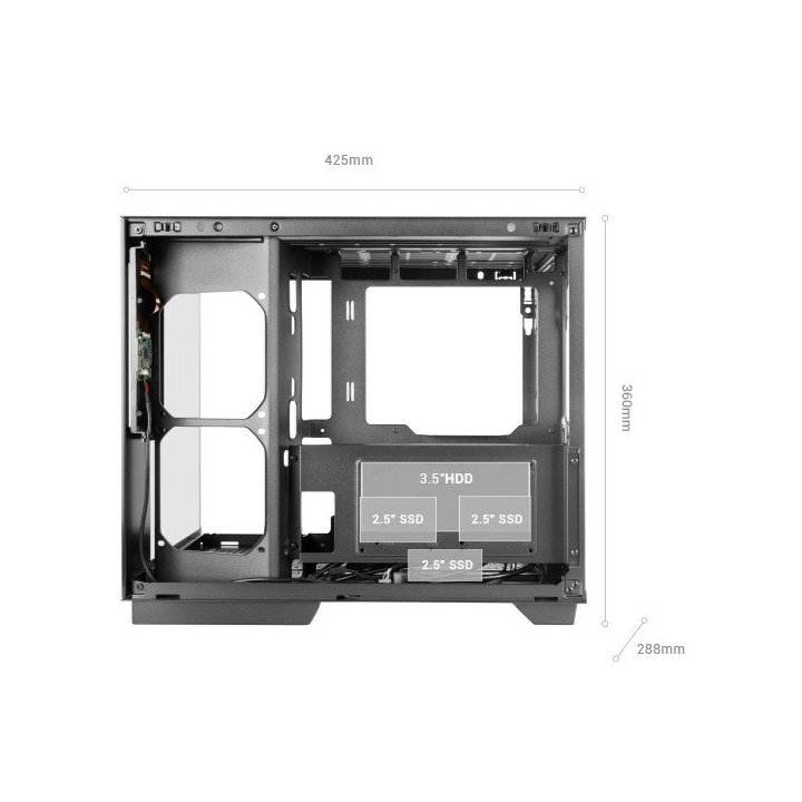 CAJA ORDENADOR MARS GAMING MCMIRAGE ATX CRISTAL TEMPLADO NEGRO