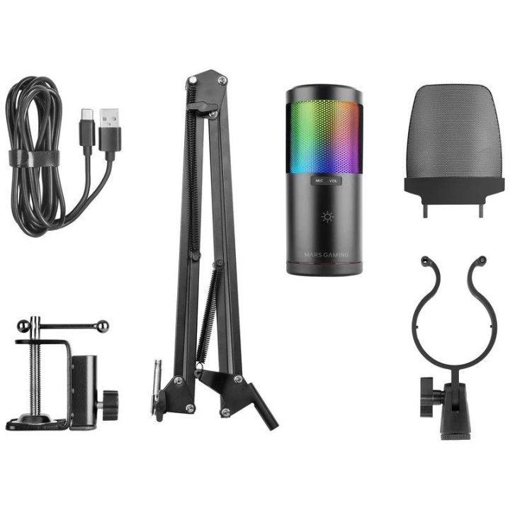 MICRFONO MARS GAMING MMICSC ARGB NEGRO
