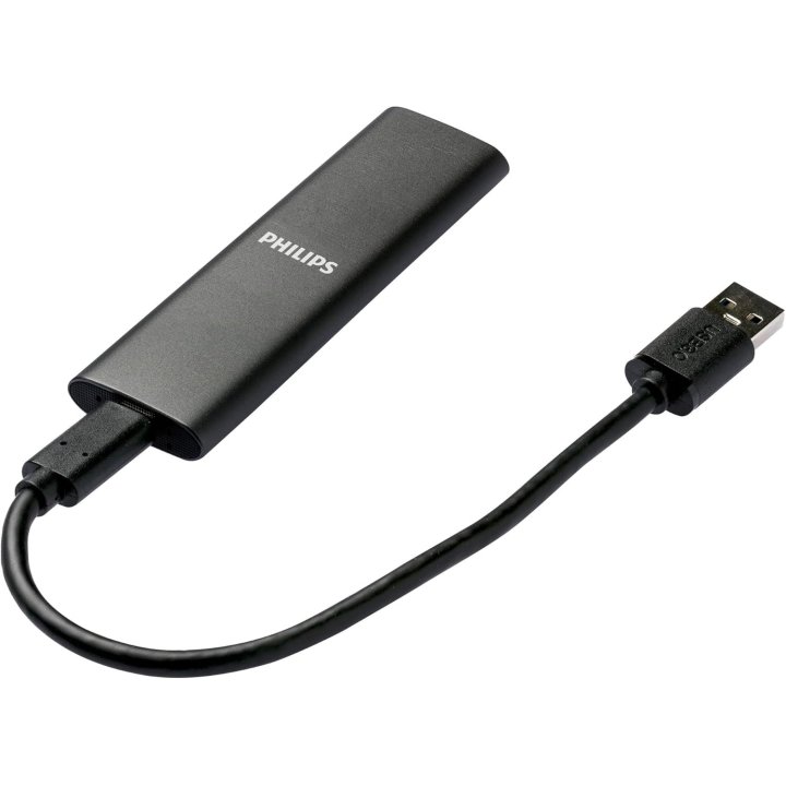 DISCO DURO EXTERNO SSD PHILIPS ULTRA SLIM 500GB M.2 USB TIPO C GRIS