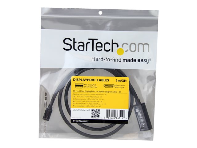 CABLE MINI DP A HDMI STARTECH 1M/ MACHO-MACHO/ NEGRO