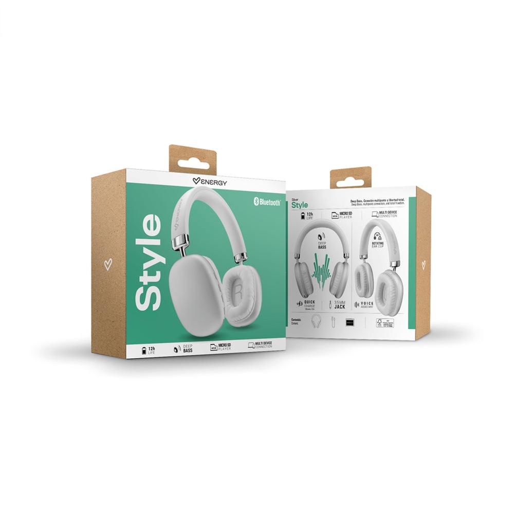 AURICULARES ENERGY SISTEM STYLE BLUETOOTH PLATA
