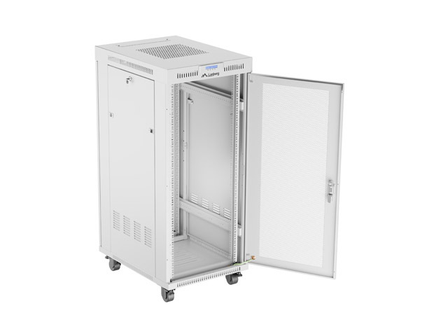 ARMARIO LANBERG RACK 19" 27U/ 600X800 FLAT PACK PUERTA PERFORADA CON LCD GRIS