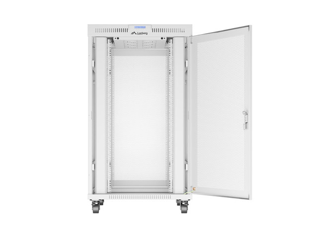ARMARIO LANBERG RACK 19" 27U/ 800X1000 FLAT PACK GRIS PUERTA PERFORADA CON LCD